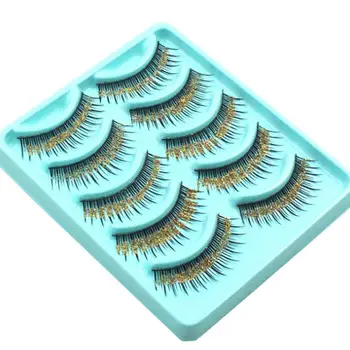

5 Pair false eyelashes Thick Stage Cross Bridal Makeup False Eyelashes Gold Sequins False Eyelashes Freeshipping j1017