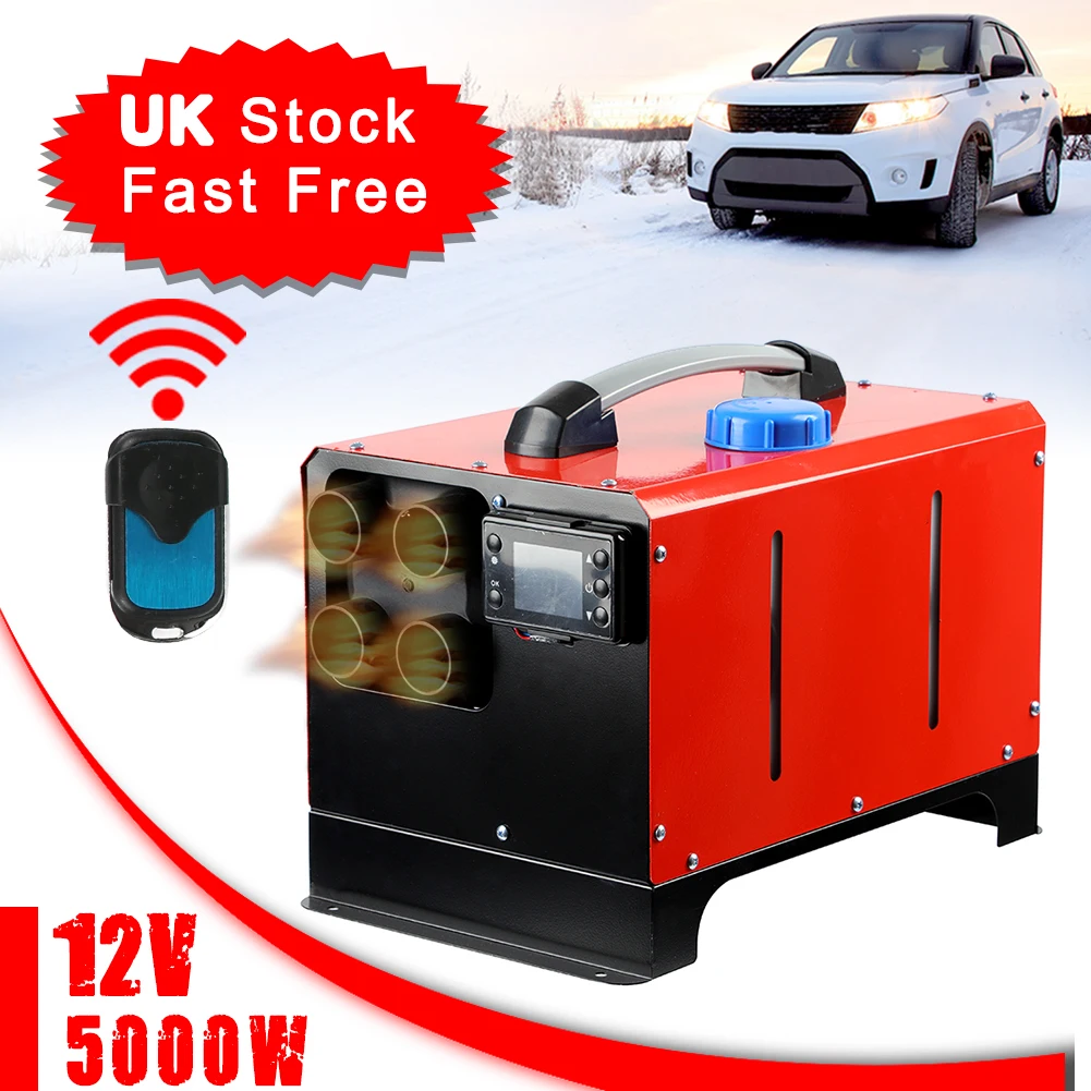 

5KW Air Diesels Parking Heater 12V 4-Hole Car Heater+LCD Monitor+Remote Control For Truck Boat Trailer Touring Car Campervans
