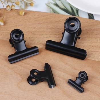 

5 Pcs Binder Clip Stationary Office Supplies Letter Clips Stainless Steel Black Metal Paper File