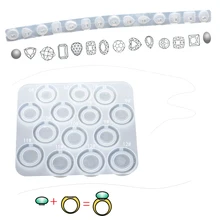 

Ring Resin Mold DIY Faceted Gem Ring Diamond Ring Set Abrasive Tool For Handmade Valentine's Day Ring Jewelry Making Size 6-12