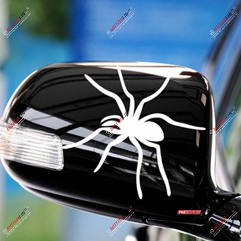 

Pair mirror image Spider Decal Sticker Car Vinyl pick color no bkgrd 13cmx12cm