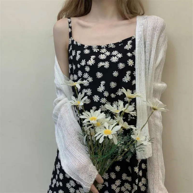 

2020 fashion daisy dress women summer Casual Spaghetti Strap vestidos Chiffon Floral plus size Mini dresses