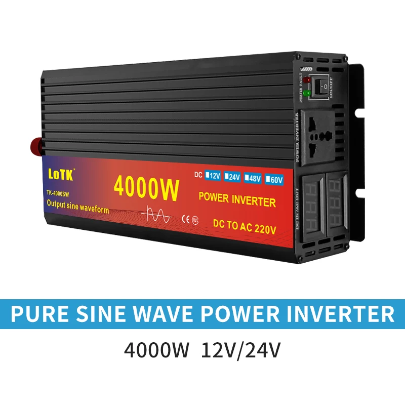 pure sine wave inverter 12v to 120v/220v 2000w power peak 4000w for drill