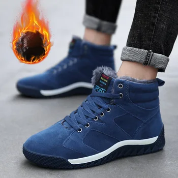 

new Big Size 39-47 Men Winter Snow Boots Shoes Warm Winter Men's Sneakers Footwear Fashion Ankle Boots Men Botas Hombre