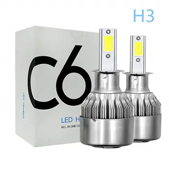 

C6 Car Led Headlight Aviation Aluminum Ip68 Protection Level Car Led Headlight 360 Degree Light Cob Light Source