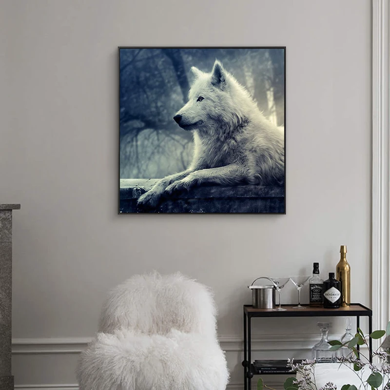 Billige Farbe durch zahl kunst malerei durch zahlen Hand bemalt dunkle serie smart wolf gruppe home korridor dekorative malerei