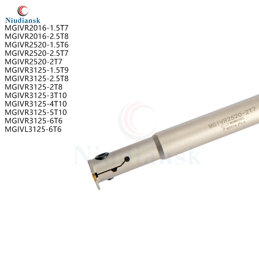 

1pc MGIVR2016-1.5T7 2.5T8 Slotting Turning Tool Holder MGIVR2520-2T7 External Grooving Tool MGIVR3125-3T10 MGIVL CNC Lathe Tools