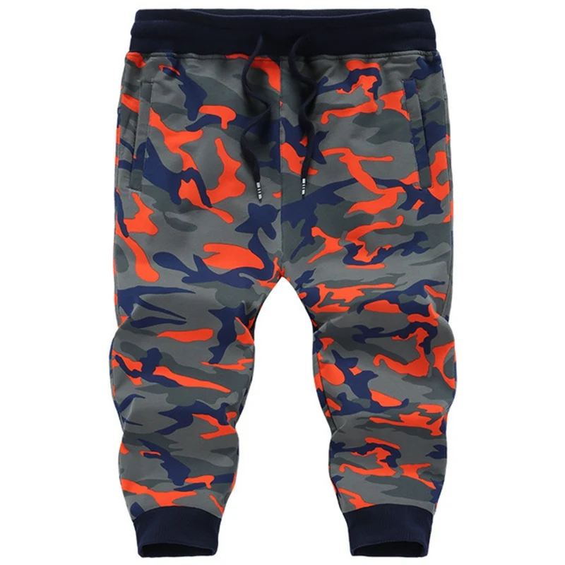 Camouflage red Мужские летние брюки до середины икры больших размеров, мужские тонкие камуфляжные брюки, мужская одежда больших размеров 7XL 8XL, мужские камуфляжные брюки - Цвет: Camouflage red