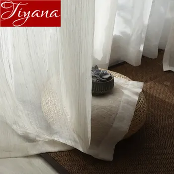 

Hollow Stripe Curtain Partition Balcony Yarn Linen Sheer Fabric Kitchen Small Window Curtain Drape Custom Made M170#30