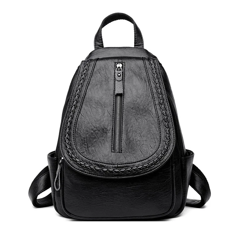 

Backpack Women's 2019 New Style Fashion Korean-style Versatile Casual Fashion Backpack Bag Soft Leather Fashion School Bag Backp