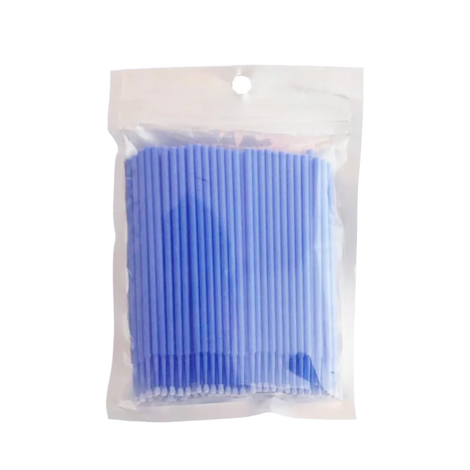 100pcs Disposable Micro Brush Individual Eyelash Extension Brush 5 Color Mascara Applicators Sticks Lash Removing Makeup Tools - Цвет: CB1-Blue