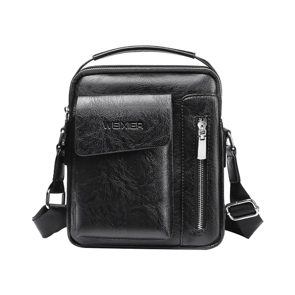 Новое поступление Роскошная брендовая мужская сумка-мессенджер винтажная кожаная Мужская винтажная сумка через плечо ретро сумки на молнии