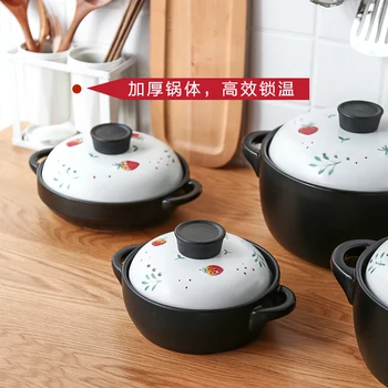 

Japanese casserole creative lovely strawberry casserole stew pot soup household gas stove high temperature ceramic stewpot