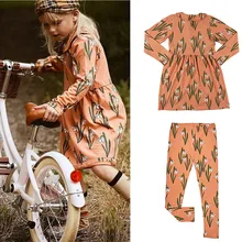 CarlijnQ детская одежда для маленьких девочек; брендовая модная осень-зима Детская рубашка с цветочным узором, штаны для детей, комплект спортивной одежды, одежда для подростков, девочек