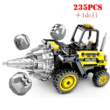 

Technic City Engineering Drill Machine Road Roller Vehicle Building Block DIY Enlighten Bricks Toys For Children Birthday Gifts