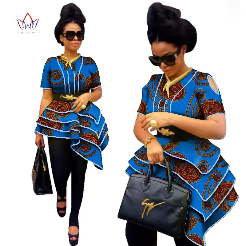 BRW Africa Style Women Modern Fashions Womens Tops Dashiki African Print Tops Shirt Plus Size M-6XL Women Clothing WY2576 - Цвет: 9