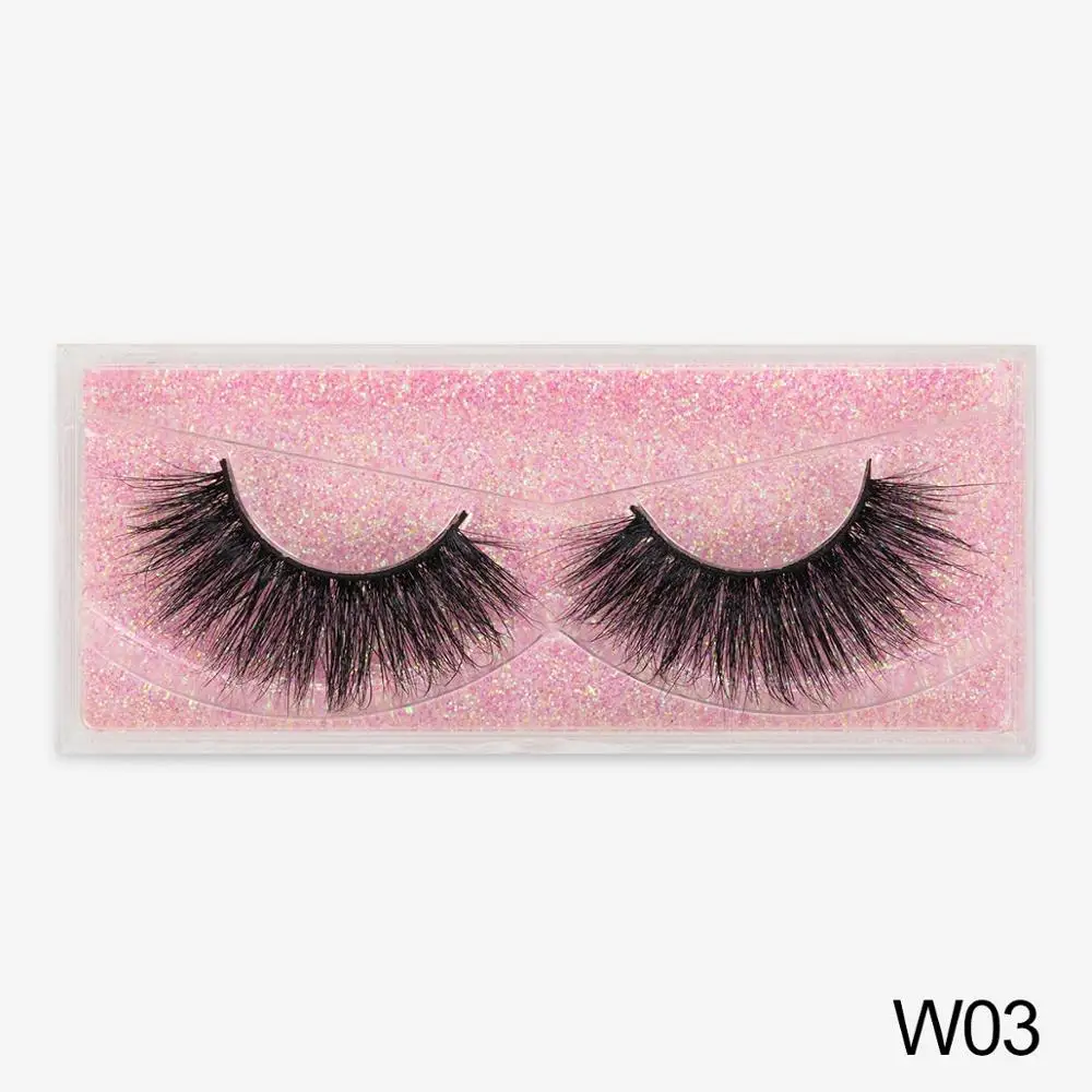 W03 SEXYSHEEP Mink Lashes 3D Mink Eyelashes Cruelty free Lashes Handmade Reusable Natural Eyelashes Popular False Lashes Makeup - Color: W03