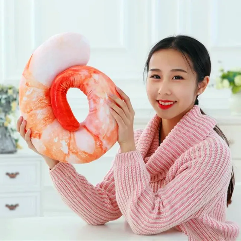 Кошка любовь модель креветки мясо Подушка креативный Мультфильм большая креветка мясо U-SHAPE подушка для шеи круассаны офисная подушка для обеденного перерыва