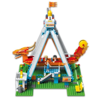 

Big Size dragon Boat Blocks Compatible City Friends Series House city fun park Building Bricks Castle Bricks Toys For Children