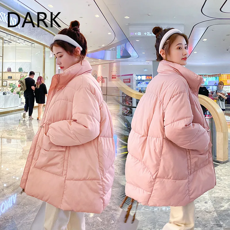 

[DARK] 2020 New Korean Style Jacket Women Winter New Loose And Lazy Student Style Wild Padded Jacket Warm Cotton Clothing Trend