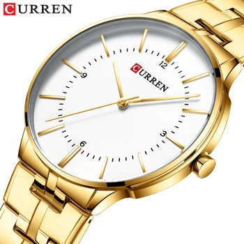 

Newest Quartz Watches Luxury Brand CURREN Relogio Masculino Gold Watch for Men Simple Business Wristwatch Mens Clock 2019