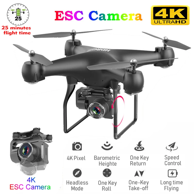 RC Drone FPV Quadcopter UAV with ESC Camera 4K Professional Wide-Angle Aerial Photography Long Life Remote Control Fly Machine