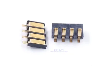

50pcs Spring Compression Contact 2.5 mm Pitch 4 Pin Female Male Connector Surface Mount Battery Connectors Reflow Solder PCB