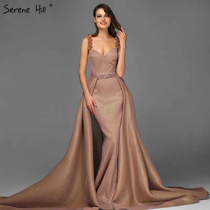 Новейший дизайн золотых Платьев без Рукавов Дубаи Милые простые модные вечерние платья Длинные Serene Хилл BLA60773