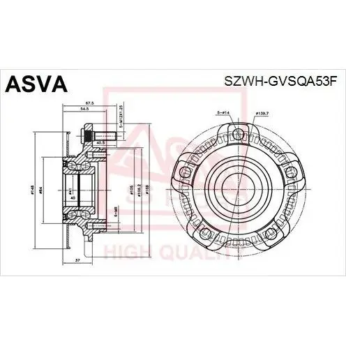 Wheel hub with ABS ASVA SZWH-GVSQA53F