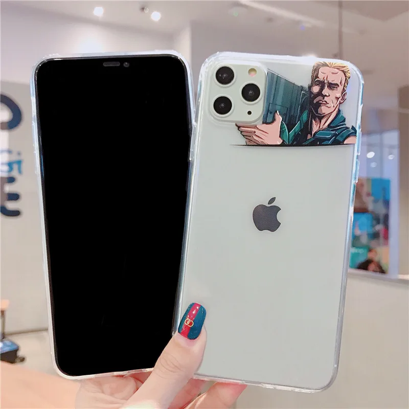 Силиконовый прозрачный чехол для телефона iPhone 11 Pro Max Schwarzeneger миномет X XR XS мягкий |