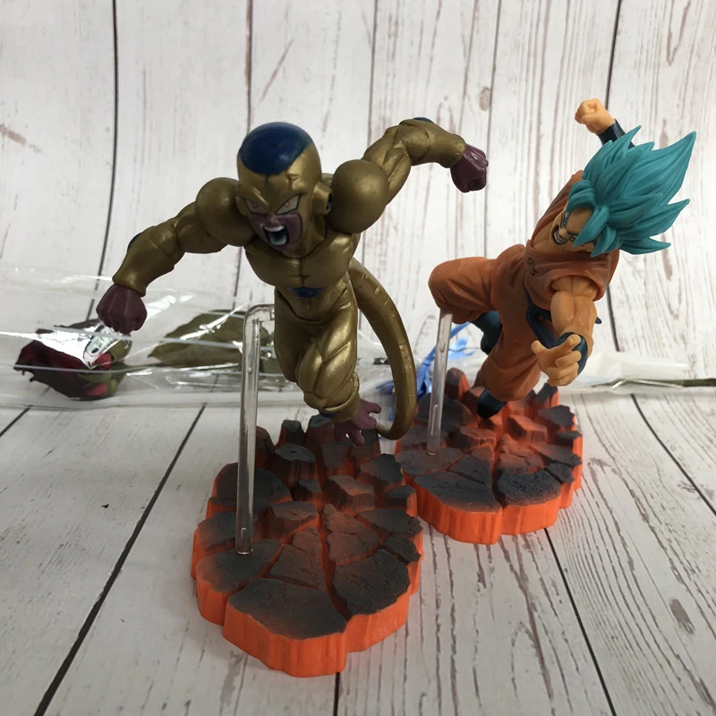 2 шт./партия Dragon Ball Z Son Goku VS Frieza ПВХ экшн-фигурка Драконий жемчуг зет Супер Саян Гоку золото Frieza конфронтация модель игрушки 15 см