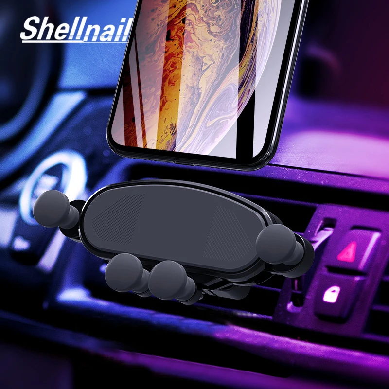 SHELLNAIL Gravity Автомобильный держатель для телефона для iPhone XS MAX Xiaomi Автомобильный держатель для вентиляции без магнитного держателя мобильного телефона держатель для навигатора