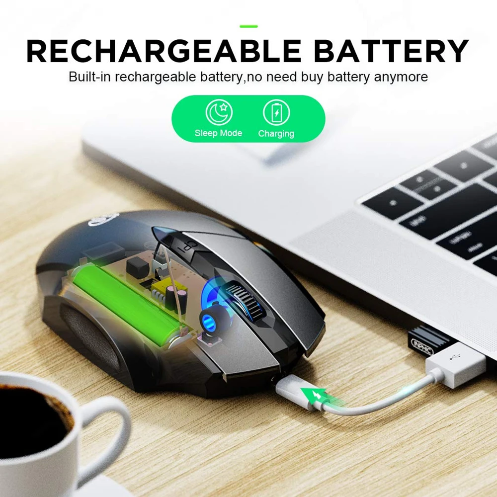 Souris Bluetooth, INPHIC Souris sans Fil Bluetooth Rechargeable  silencieuse(Tri-Mode: BT 5.0/4.0 + 2.4G), Souris Portable Ergonomique  1600DPI pour Ordinateur Portable, Android, Windows Mac OS, Noir - Souris -  Achat & prix