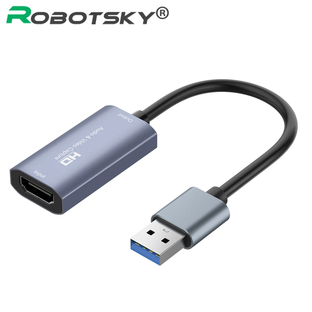 Robotsky 4K HD USB TYPE-C HDMI-compatible 1080P Video Capture Card Grabber Record Box For DVD Camcorder Camera Recording | Электроника