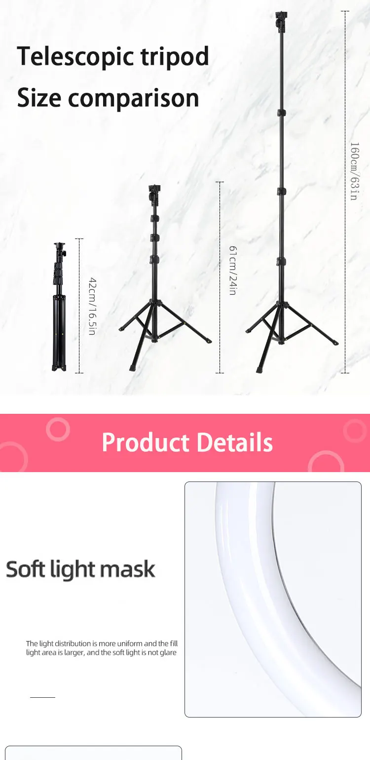 10 &26cm led anel de luz com