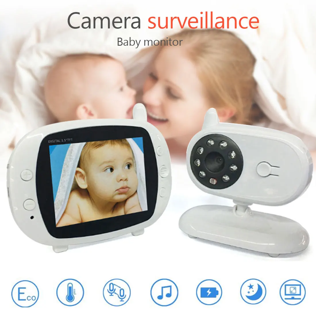 

Baby Monitor Wireless Security Camera Digital Video Camera Two-way Audio IR Night Vision Temperature Monitoring