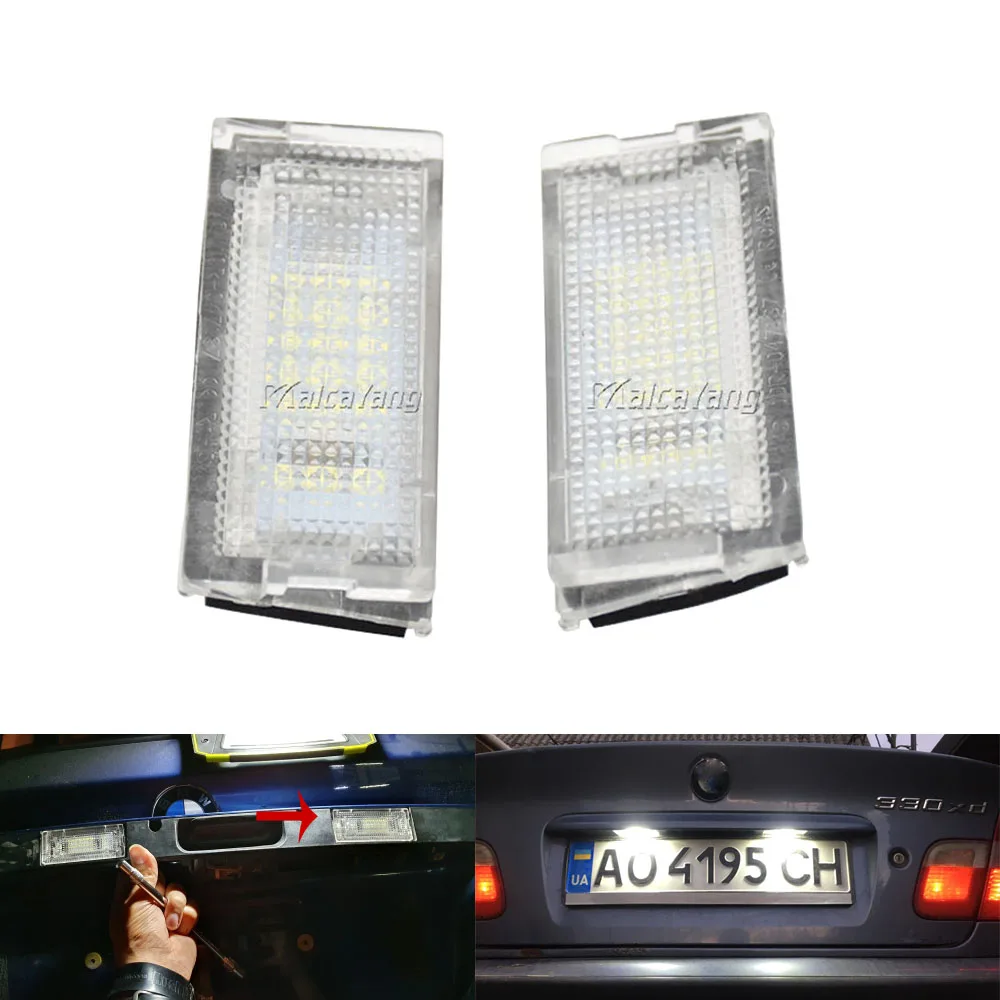 2PCS LED Number License Plate Light Lamps White Led CANBUS Car No Error