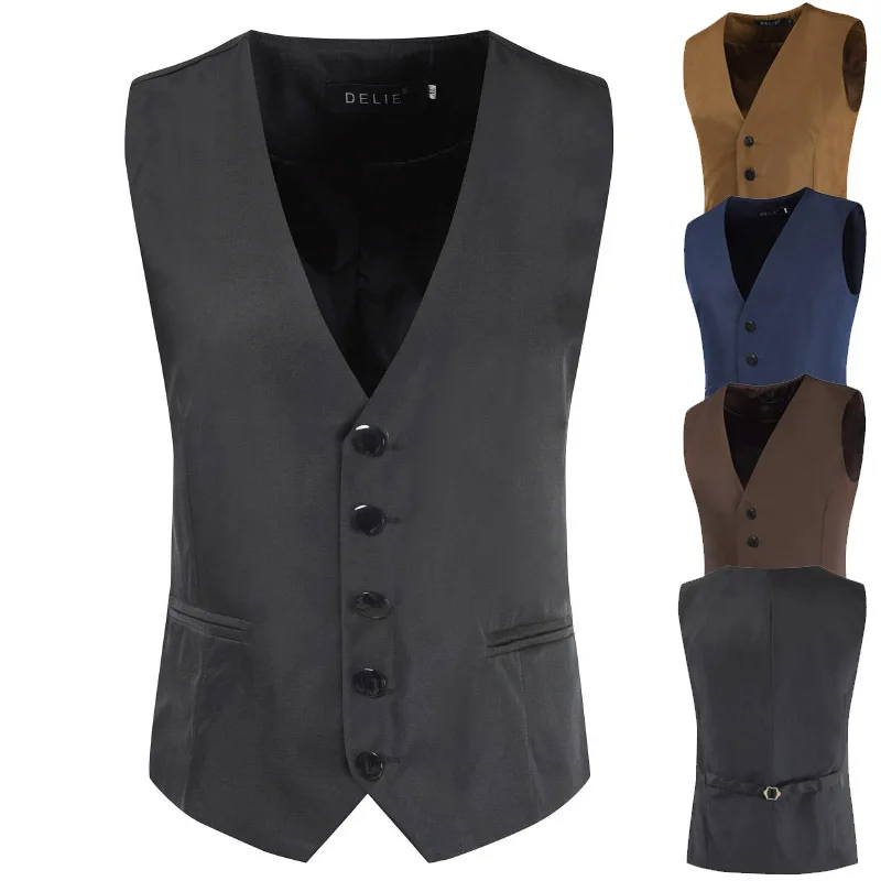 Для мужчин в Корейском стиле Slim Fit костюм Повседневное однотонные Цвет простые универсальные Для мужчин Одежда для 5XL большой Размеры облегающий женский жилет