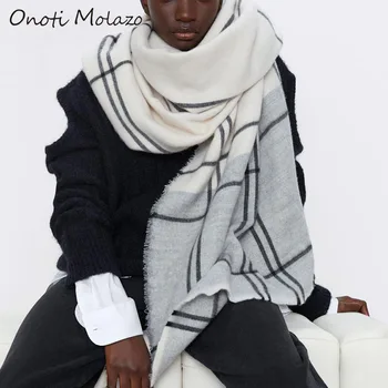 

Onoti Molazo Casual Scarf Women Winter Autumn Elegant Ladies Plaid Pattern Soft Scarves Scarf Chic Female 2019 New Fashion