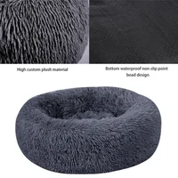 Donut Mand Dog Accessories for Large Dogs Cat's House Plush Pet Bed for Dog XXL Round Mat For Small Medium Animal Calming 100CM 3