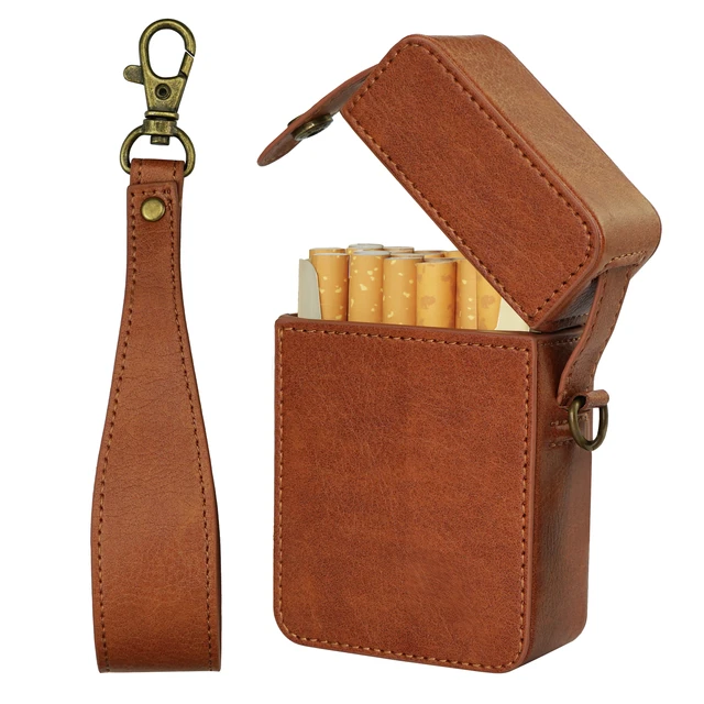 Flip Top Cigarette Case Vintage  Leather Cigarette Case Vintage - Leather  Cigarette - Aliexpress