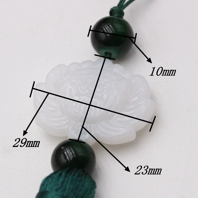 16,5 см/ Белый нефритовый Лотос с кисточкой Кулон Ретро DIY Одежда абажур кисточка занавес украшение домашнего декора поставки