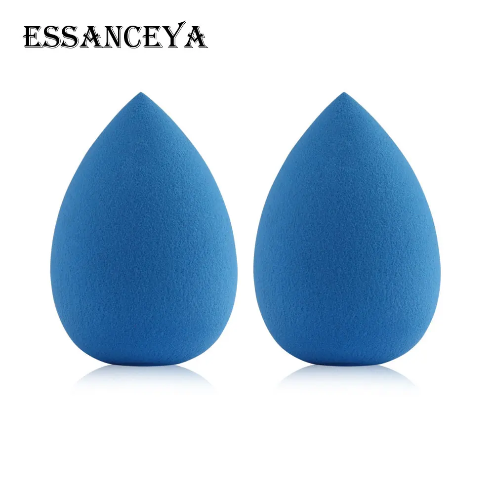 ESSANCEYA 1/2 шт. макияжа Косметический слойка мягкая губка спонж для нанесения макияжа тональный крем пудра буфами на рукавах в форме капли воды губки для макияжа - Цвет: 2 pcs blue