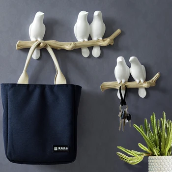 

Wall Decorations Home Accessories Living Room Hanger Resin Bird hanger key kitchen Coat Clothes Towel Hooks Hat Handbag Holder