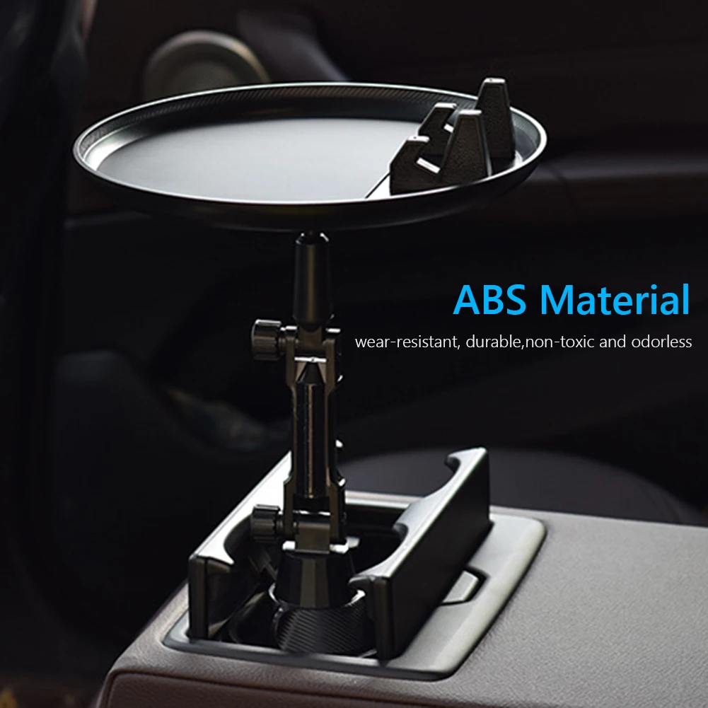 2 in 1 Car Mobile Phone Cup Holder Tray Auto Vehicle Rotary Food Table Bracket SUV Truck Interior Storage Replacement
