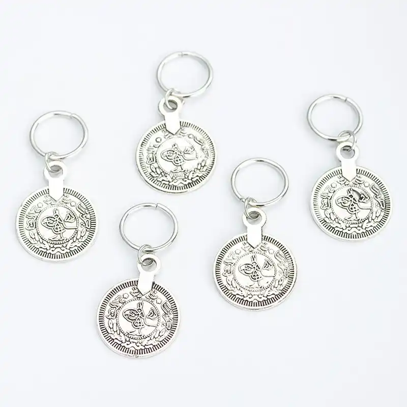 Silver Hair Braid Dreadlocks Bead 5 Pcs Per Set Per Lot Gold Tone