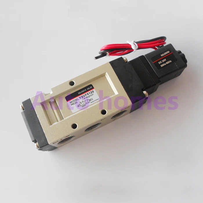 

YSVF5120 VF5120 1/8" Inlet Outlet Exhaust Two solenoid valve 2 Position 5 way Pneumatic Air Solenoid Valve 24V DC