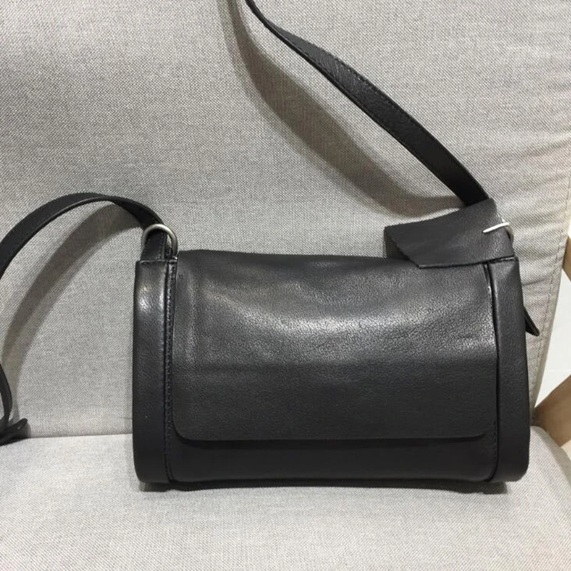 

Boston Small Shoulder Cowhide Leather Messenger Bag Designer Brand Black Women Handbags Purse Clutch