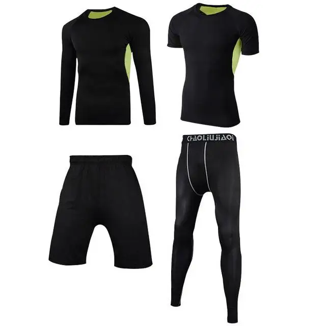 Men sportswear 4-7 Мужская спортивная одежда, Компрессионные спортивные костюмы, быстросохнущие комплекты для бега, одежда, спортивный костюм для бега, тренировок, тренажерного зала, фитнеса, спортивные костюмы, набор для бега - Цвет: Men sportswear 4-7