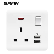 Стандарт Великобритании 13A стенная розетка с двумя USB мобильных зарядных порта 5В 2.1A украшения дома аксессуары для инструментов